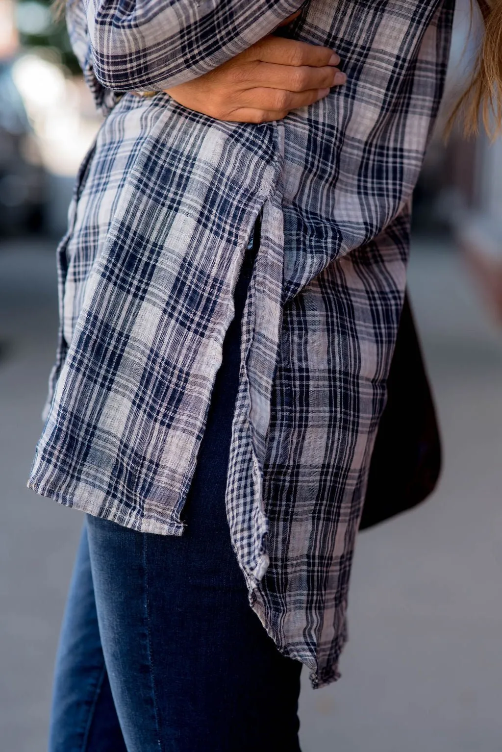 Navy Plaid Tunic