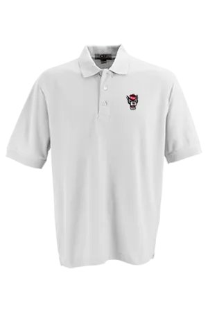 NC State Wolfpack White Wolfhead Soft-Blend Pique Polo