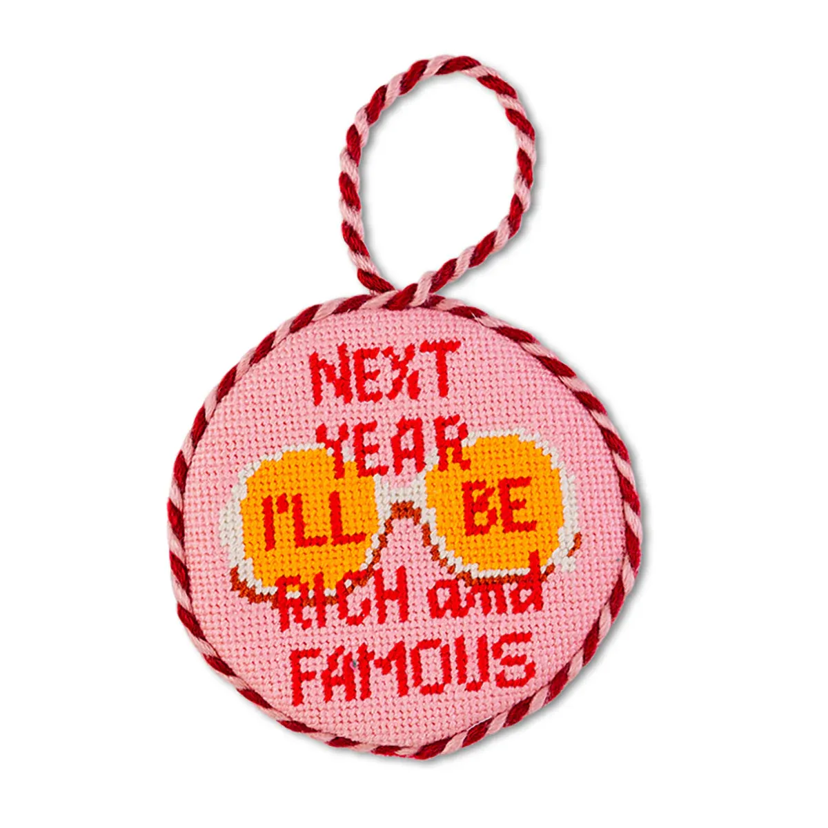 Needlepoint Ornament - Rich & Famous