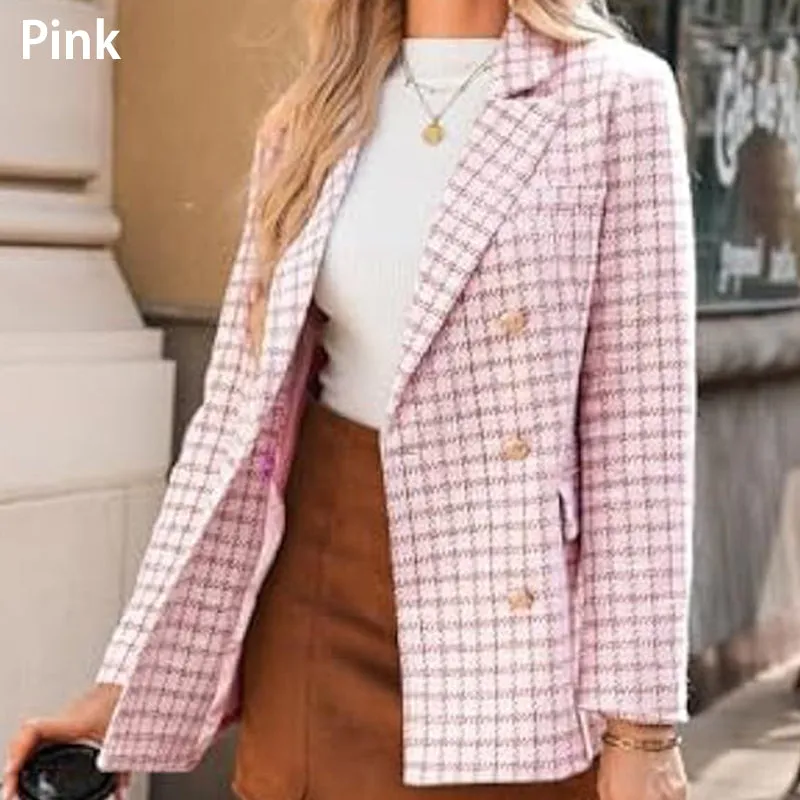 💕New autumn coat 55% OFF💕Plaid Tweed Blazer Jacket for Women