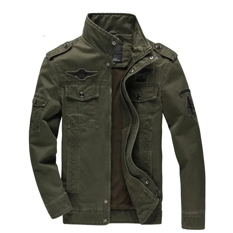 New Casual Army Military Jacket Men Plus Size M-6XL Jaqueta masculina Air force one Spring & Autumn Cargo Mens Jackets Coat