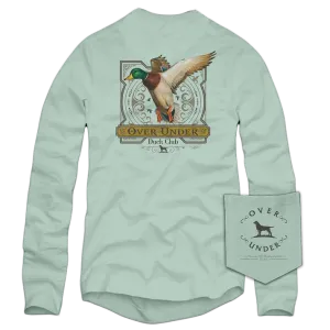 Over Under Long Sleeve Duck Club T-Shirt in Green Tea