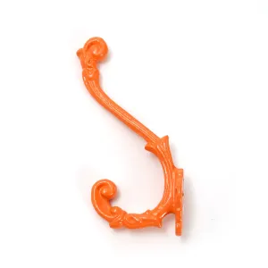 Painted Double Prong Coat Hook / Orange