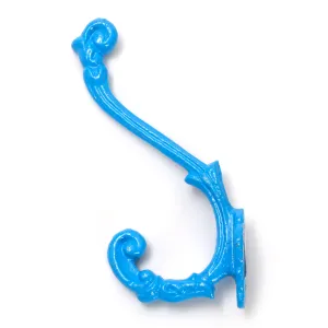 Painted Double Prong Coat Hook / Turquoise