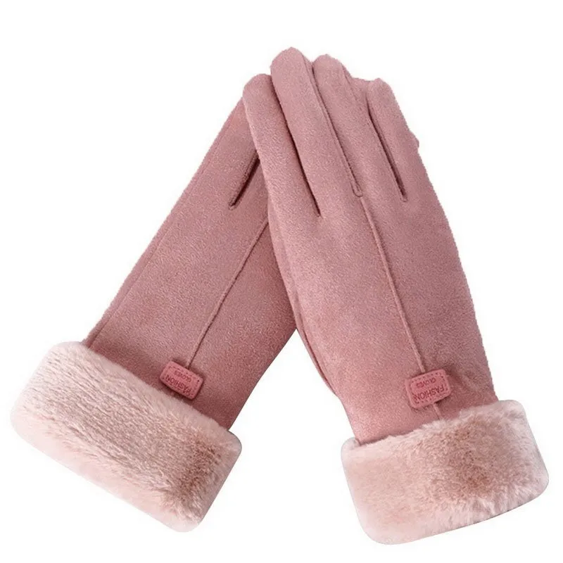 Plush Inner Thermal Winter Gloves, Touch Screen Snow Thicken Cold Weather Sports Gloves For Women