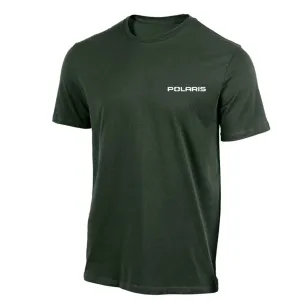 Polaris  Men's Graphic Logo T-Shirt Tee Soft Comfortable Blend Forest Green