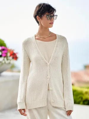 Prisca Cotton Silk Cardigan