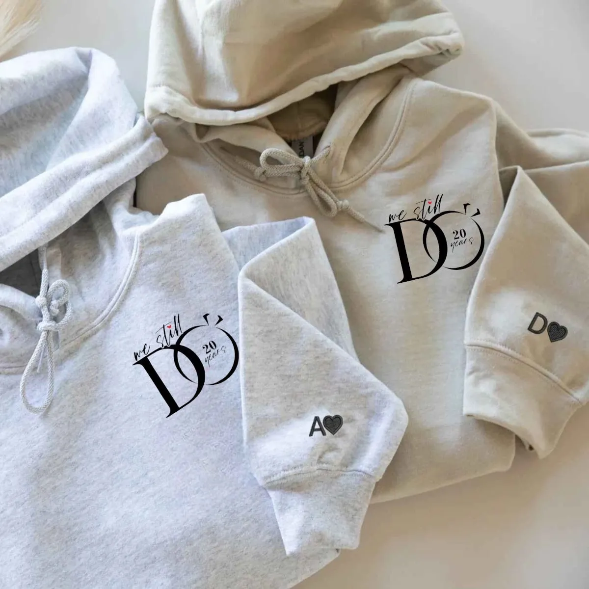 "We Still Do" Anniversary Matching Hoodie - Custom Embroidered Sweatshirts For Couples