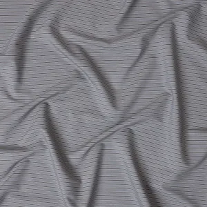 Slate Grey and White Pinstriped 100% Cotton Shirting Fabric, 150 cm Width, Made in Italy
-D20474