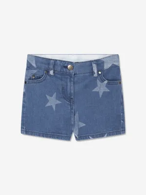 Stella McCartney Girls Star Denim Shorts in Blue