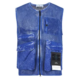 Stone Island Mesh Cotton Vest Blue