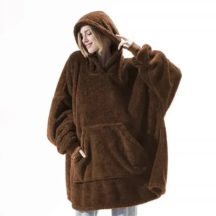 Thick Fleece Hooded Unisex Sweater Winter Double-sided Sweatshirt