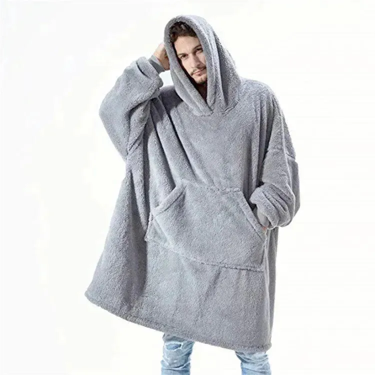 Thick Fleece Hooded Unisex Sweater Winter Double-sided Sweatshirt