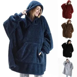 Thick Fleece Hooded Unisex Sweater Winter Double-sided Sweatshirt