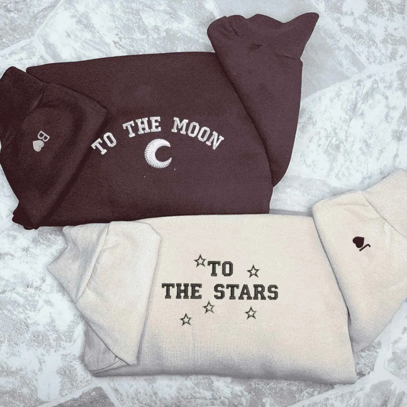 To the Moon & To the Stars Matching Couple Hoodies