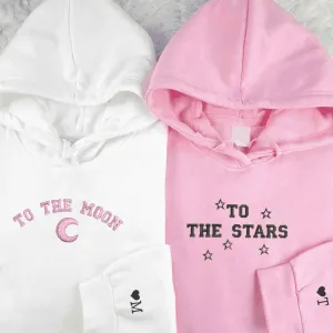 To the Moon & To the Stars Matching Couple Hoodies