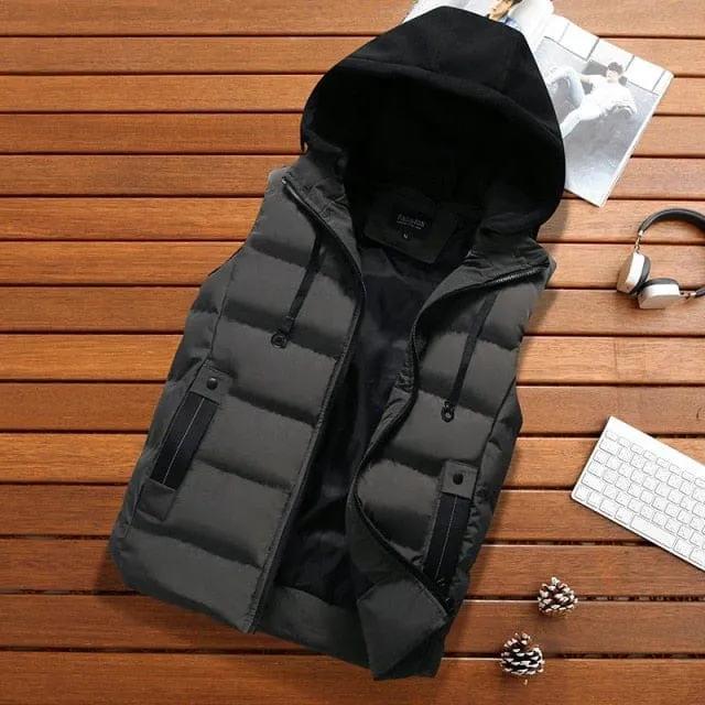 Waterproof Warm Sleeveless Fashion Hooded Casual Winter Vest